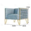 Sininen kangas titaanikehys olohuoneen sohva